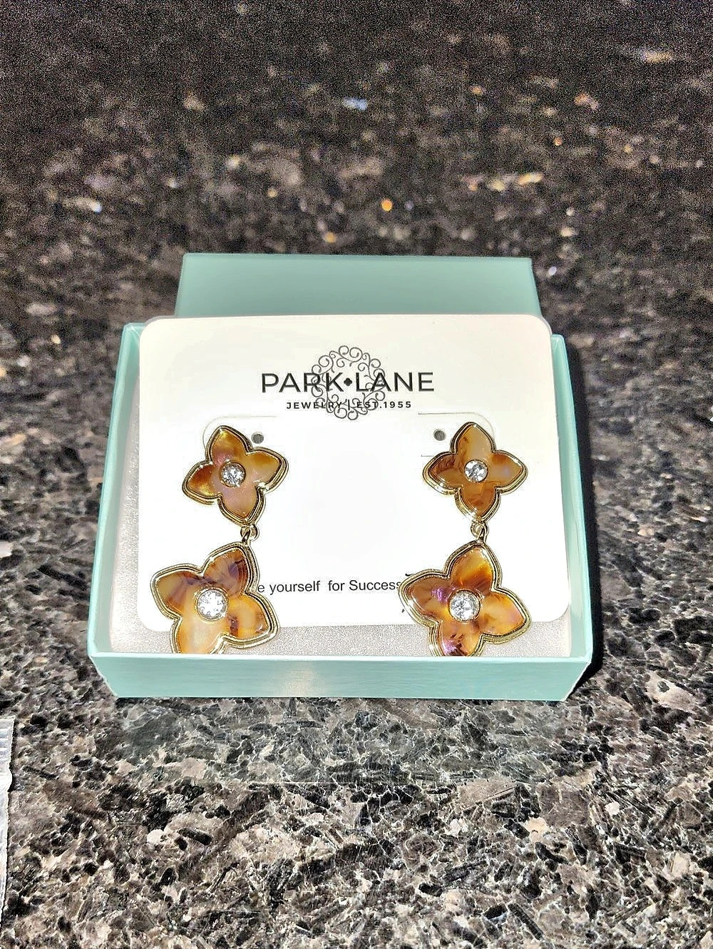 Park Lane Mocha Drop Earrings in Tan, Brown & Gold NWT